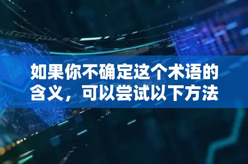 如果你不确定这个术语的含义,可以尝试以下方法