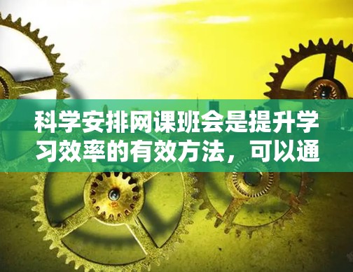 科学安排网课班会是提升学习效率的有效方法,可以通过以下步骤进行