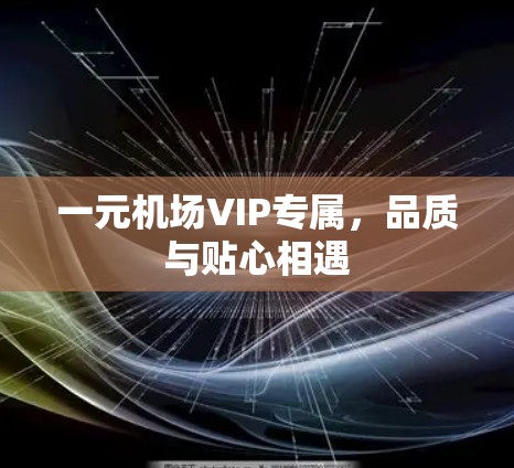 一元机场VIP专属,品质与贴心相遇 一元机场VIP专属,品质与贴心相遇