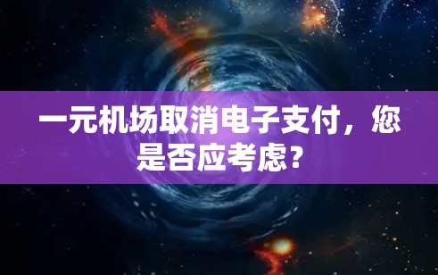一元机场取消电子支付,您是否应考虑? 一元机场取消电子支付,您是否应考虑?