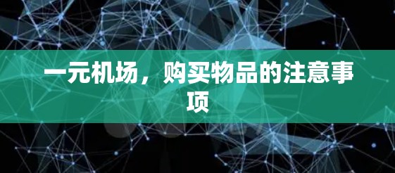 一元机场，购买物品的注意事项
