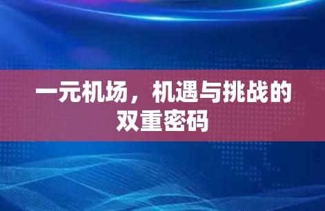 一元机场，机遇与挑战的双重密码