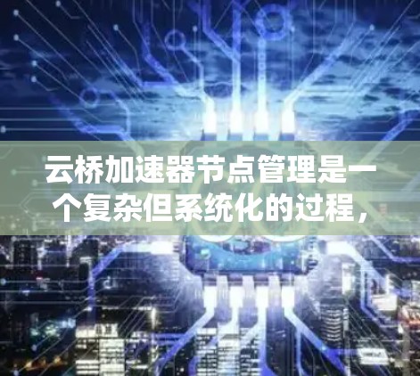云桥加速器节点管理是一个复杂但系统化的过程,涉及服务器管理、加速器工具的使用以及网络配置。以下是详细分步说明 云桥加速器节点管理是一个复杂但系统化的过程,涉及服务器管理、加速器工具的使用以及网络配置。以下是详细分步说明