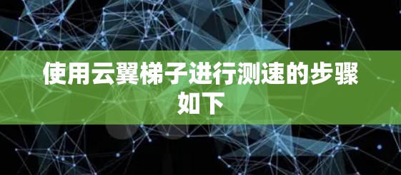 使用云翼梯子进行测速的步骤如下