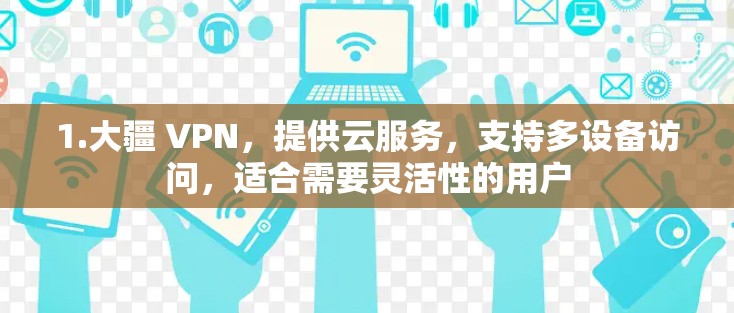 1.大疆 VPN,提供云服务,支持多设备访问,适合需要灵活性的用户 1.大疆 VPN,提供云服务,支持多设备访问,适合需要灵活性的用户