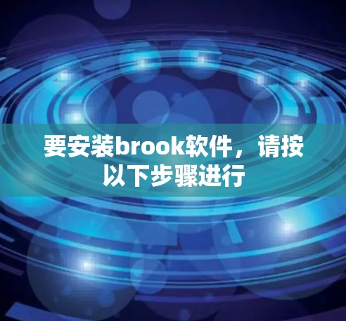 要安装brook软件,请按以下步骤进行 要安装brook软件,请按以下步骤进行