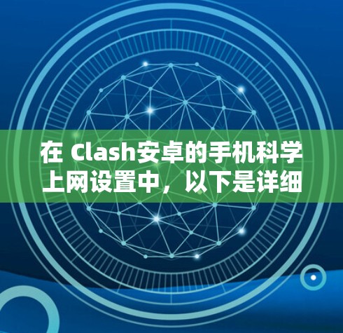 在 Clash安卓的手机科学上网设置中，以下是详细的步骤指南